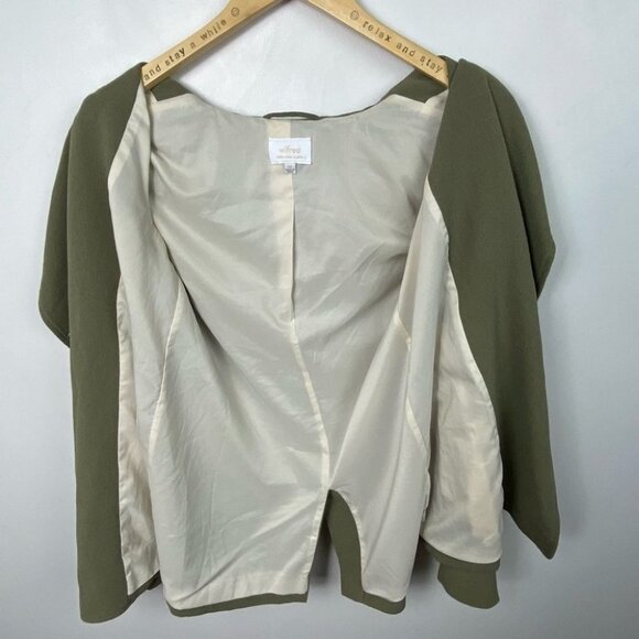 Aritzia Wilfred Mayet‎ Jacket Drape Olive Green Size XXS Moto Oversized Japan - Picture 6 of 11